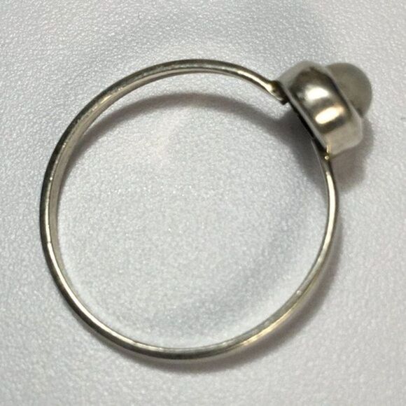 Sterling Silver Ring Size 7.5 Cat's Eye Moonstone Feldspar Cabochon Stone - Picture 10 of 13
